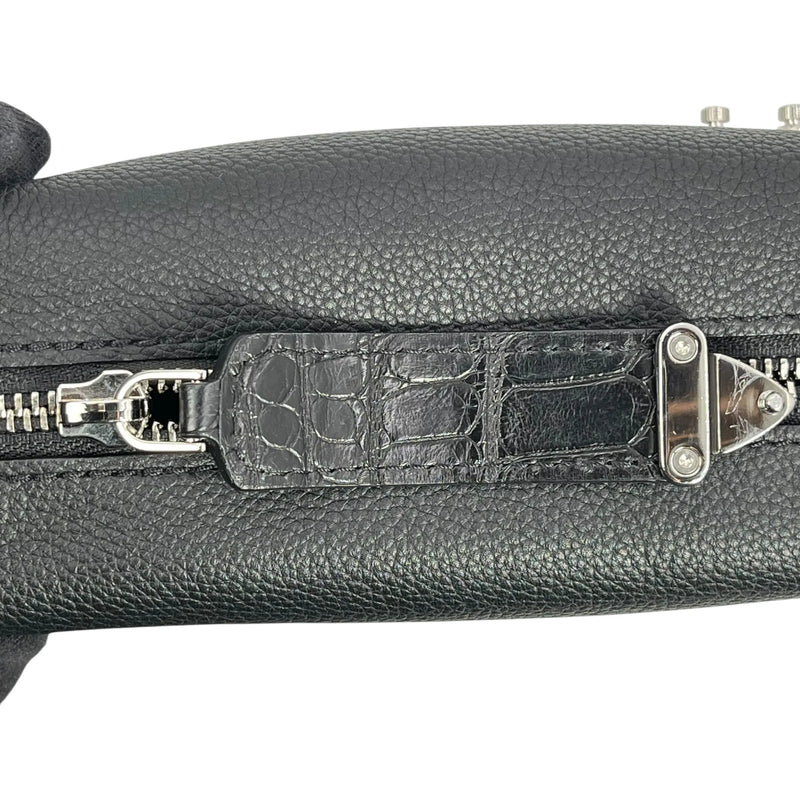 Louis Vuitton Calfskin Leather Side Trunk PM with Silver Hardware Handbag/Shoulder Bag - Black 