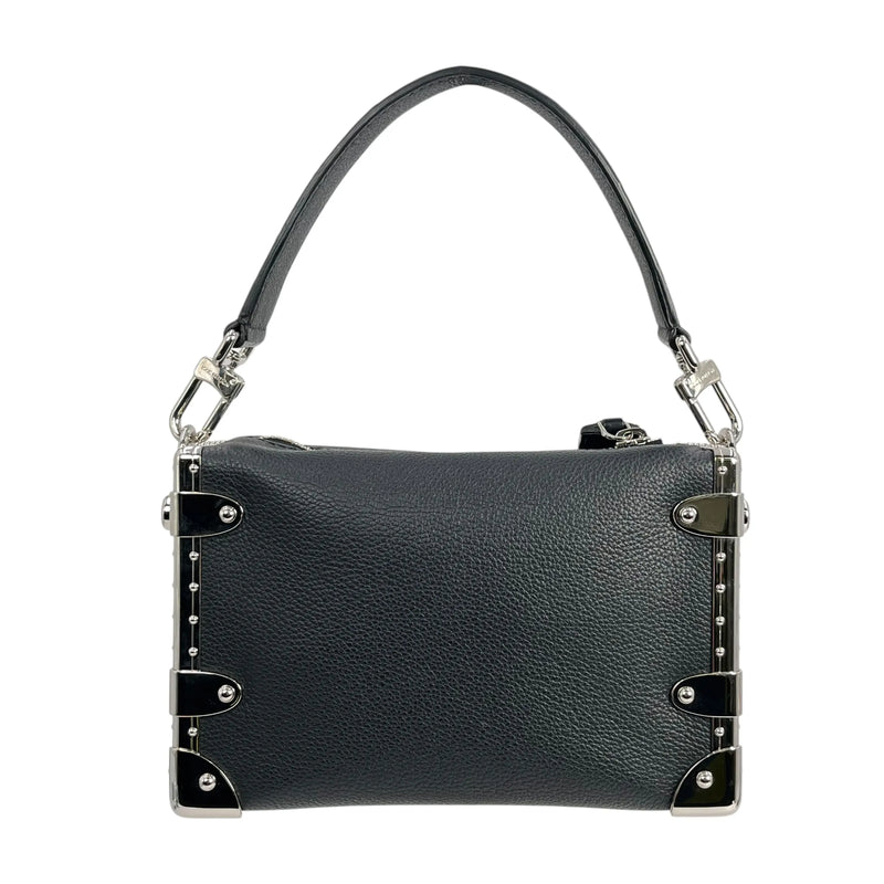 Louis Vuitton Calfskin Leather Side Trunk PM with Silver Hardware Handbag/Shoulder Bag - Black 