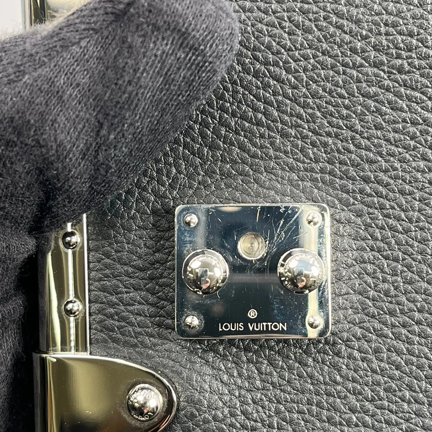 Louis Vuitton Calfskin Leather Side Trunk PM with Silver Hardware Handbag/Shoulder Bag - Black 