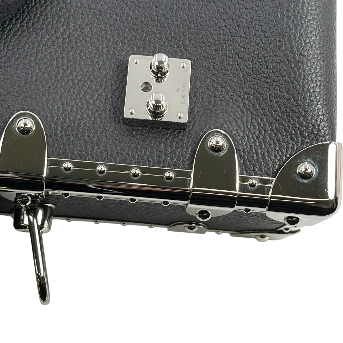 Louis Vuitton Calfskin Leather Side Trunk PM with Silver Hardware Handbag/Shoulder Bag - Black 