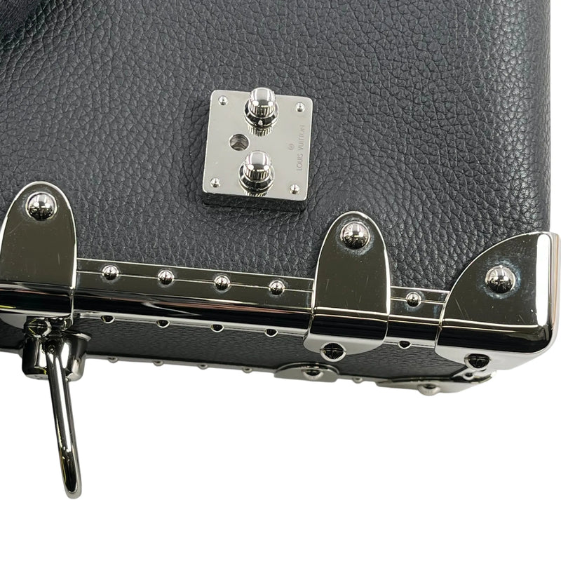 Louis Vuitton Calfskin Leather Side Trunk PM with Silver Hardware Handbag/Shoulder Bag - Black 