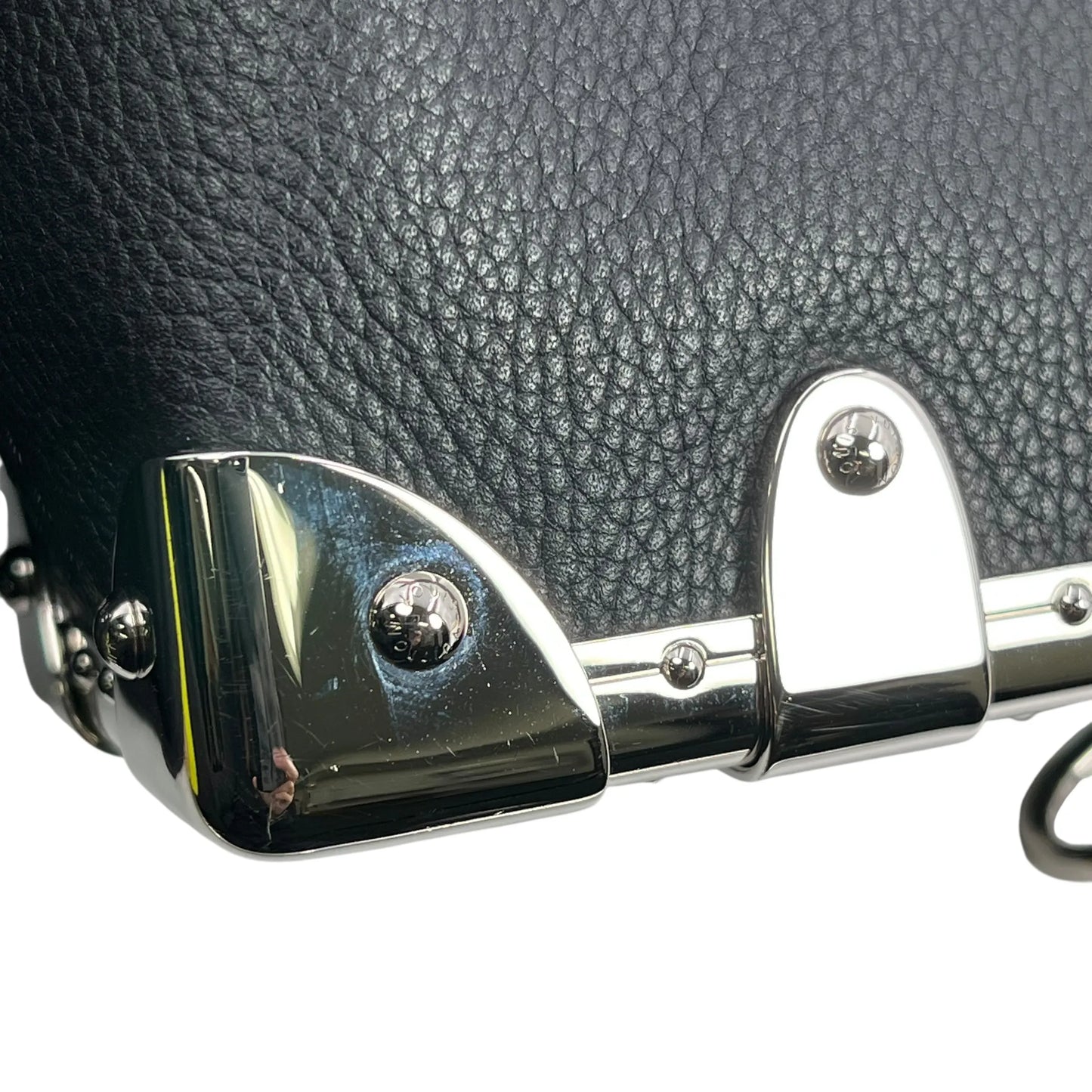 Louis Vuitton Calfskin Leather Side Trunk PM with Silver Hardware Handbag/Shoulder Bag - Black 
