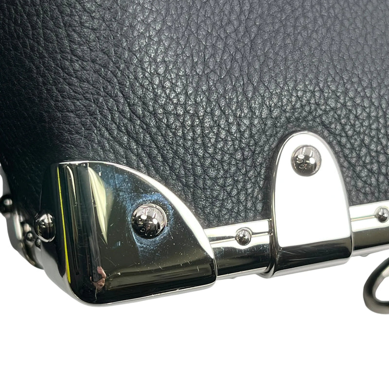 Louis Vuitton Calfskin Leather Side Trunk PM with Silver Hardware Handbag/Shoulder Bag - Black 