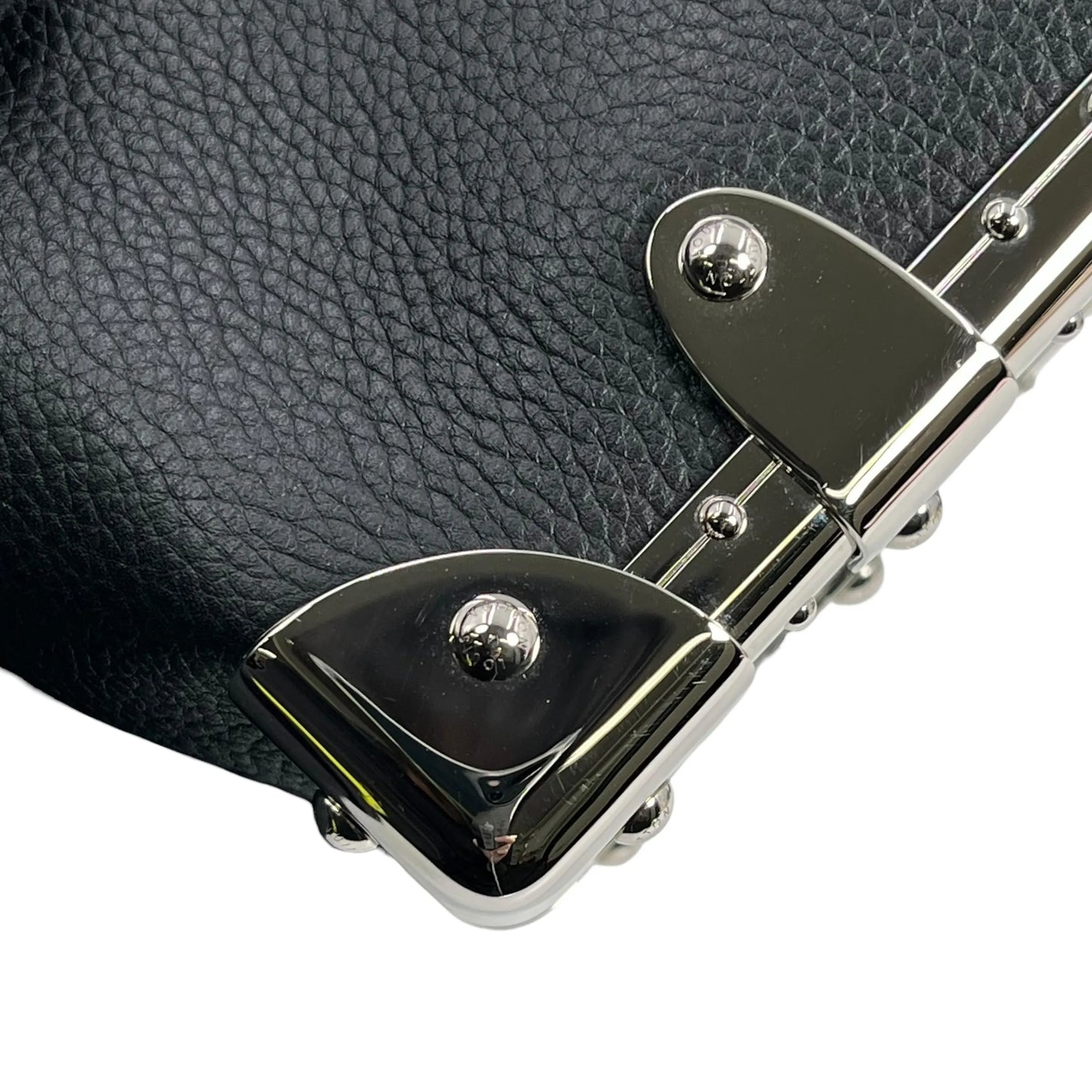 Louis Vuitton Calfskin Leather Side Trunk PM with Silver Hardware Handbag/Shoulder Bag - Black 