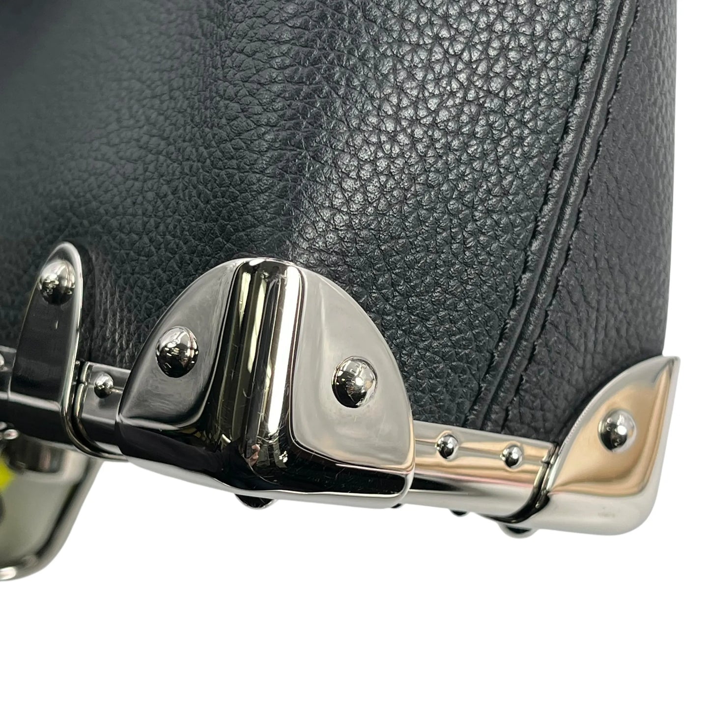 Louis Vuitton Calfskin Leather Side Trunk PM with Silver Hardware Handbag/Shoulder Bag - Black 