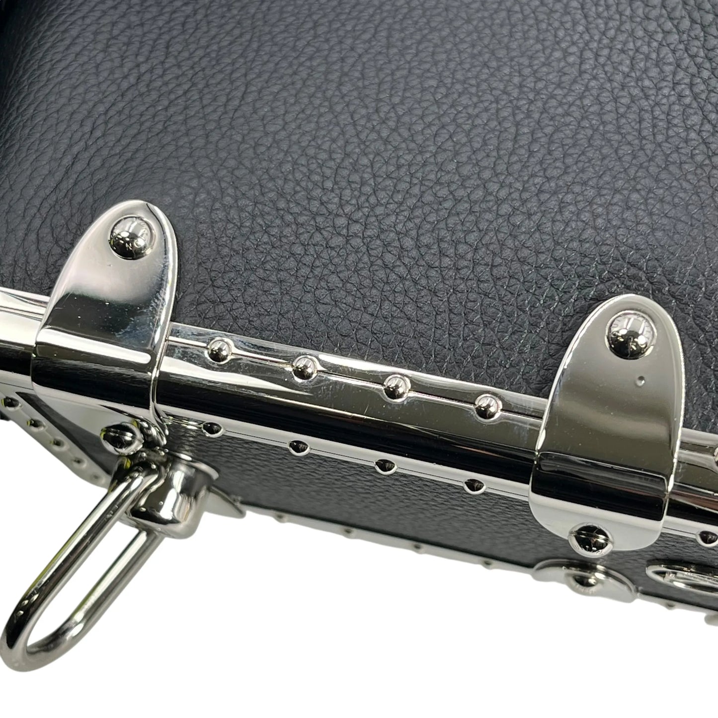 Louis Vuitton Calfskin Leather Side Trunk PM with Silver Hardware Handbag/Shoulder Bag - Black 