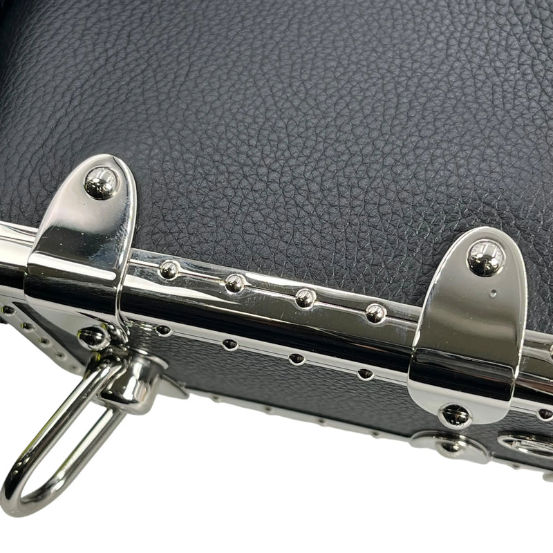 Louis Vuitton Calfskin Leather Side Trunk PM with Silver Hardware Handbag/Shoulder Bag - Black 