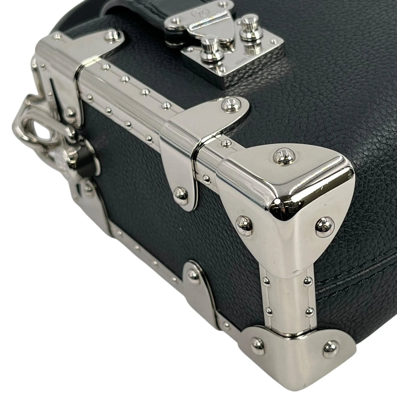 Louis Vuitton Calfskin Leather Side Trunk PM with Silver Hardware Handbag/Shoulder Bag - Black 