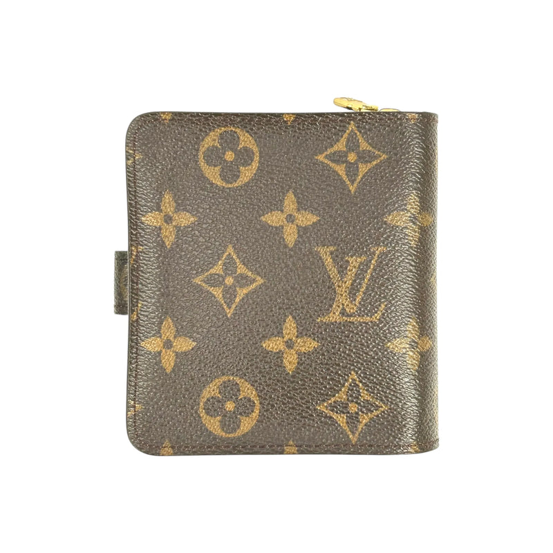 Louis Vuitton Monogram Canvas Compact Zip Bifold Wallet - Brown 