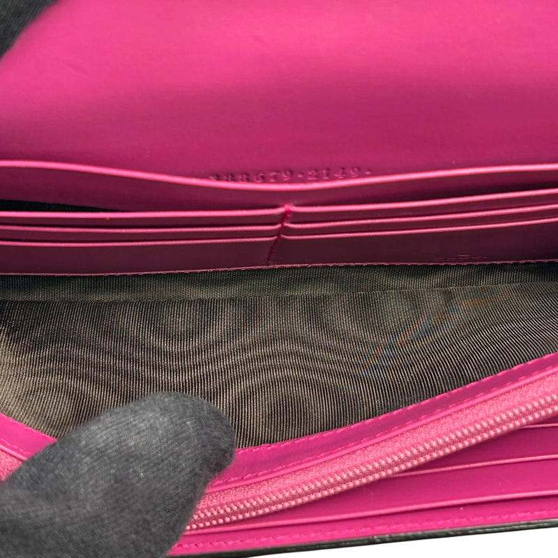 GUCCI Guccissima Leather Ribbon Long Wallet - Pink 