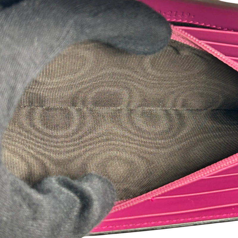 GUCCI Guccissima Leather Ribbon Long Wallet - Pink 