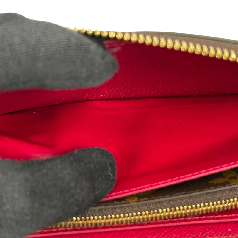 Louis Vuitton Monogram Canvas Portefeuille Clemence Fuchsia Long Wallet - Brown 