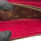 Louis Vuitton Monogram Canvas Portefeuille Clemence Fuchsia Long Wallet - Brown 