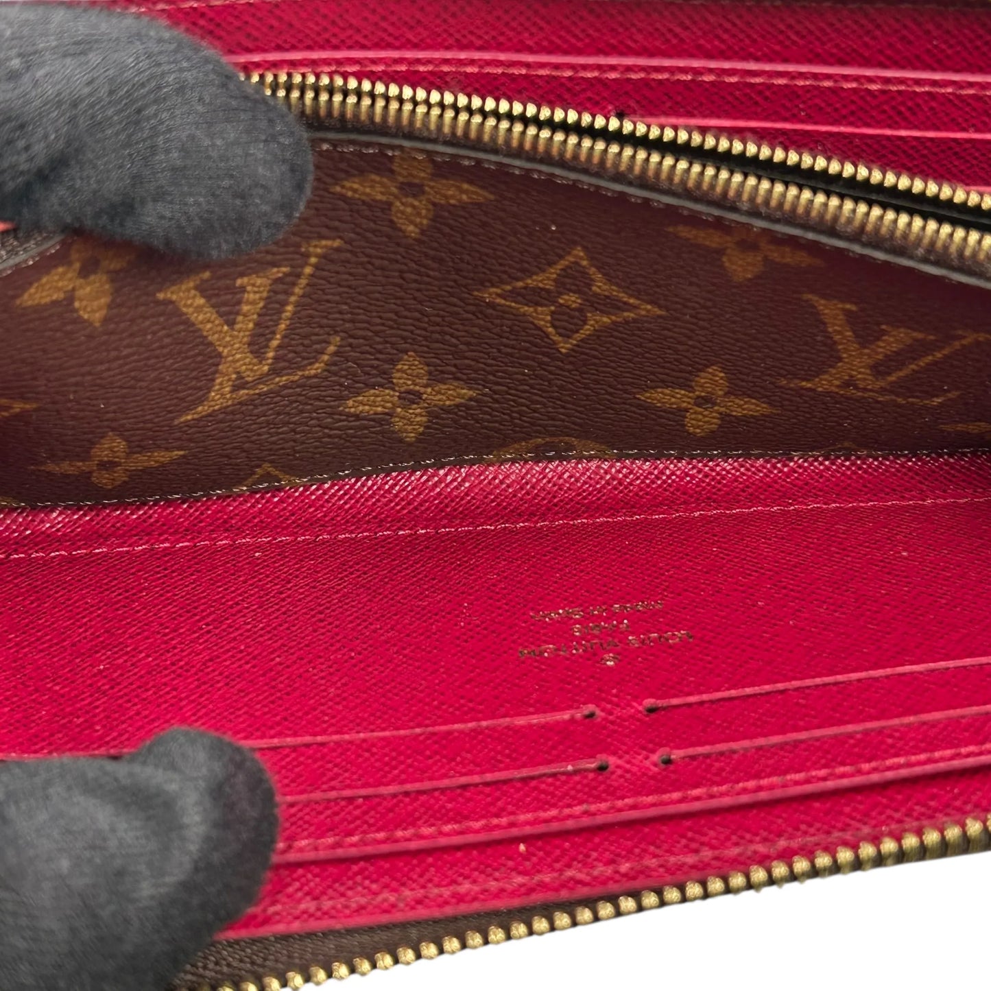 Louis Vuitton Monogram Canvas Portefeuille Clemence Fuchsia Long Wallet - Brown 