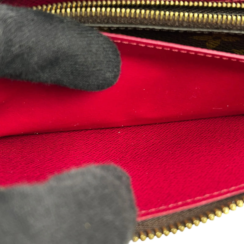 Louis Vuitton Monogram Canvas Portefeuille Clemence Fuchsia Long Wallet - Brown 