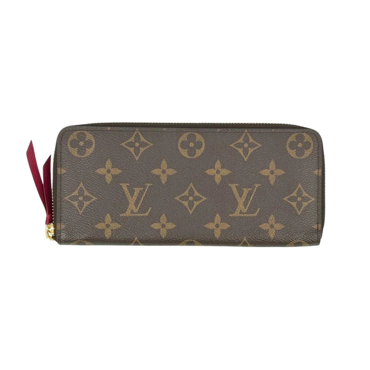 Louis Vuitton Monogram Canvas Portefeuille Clemence Fuchsia Long Wallet - Brown 