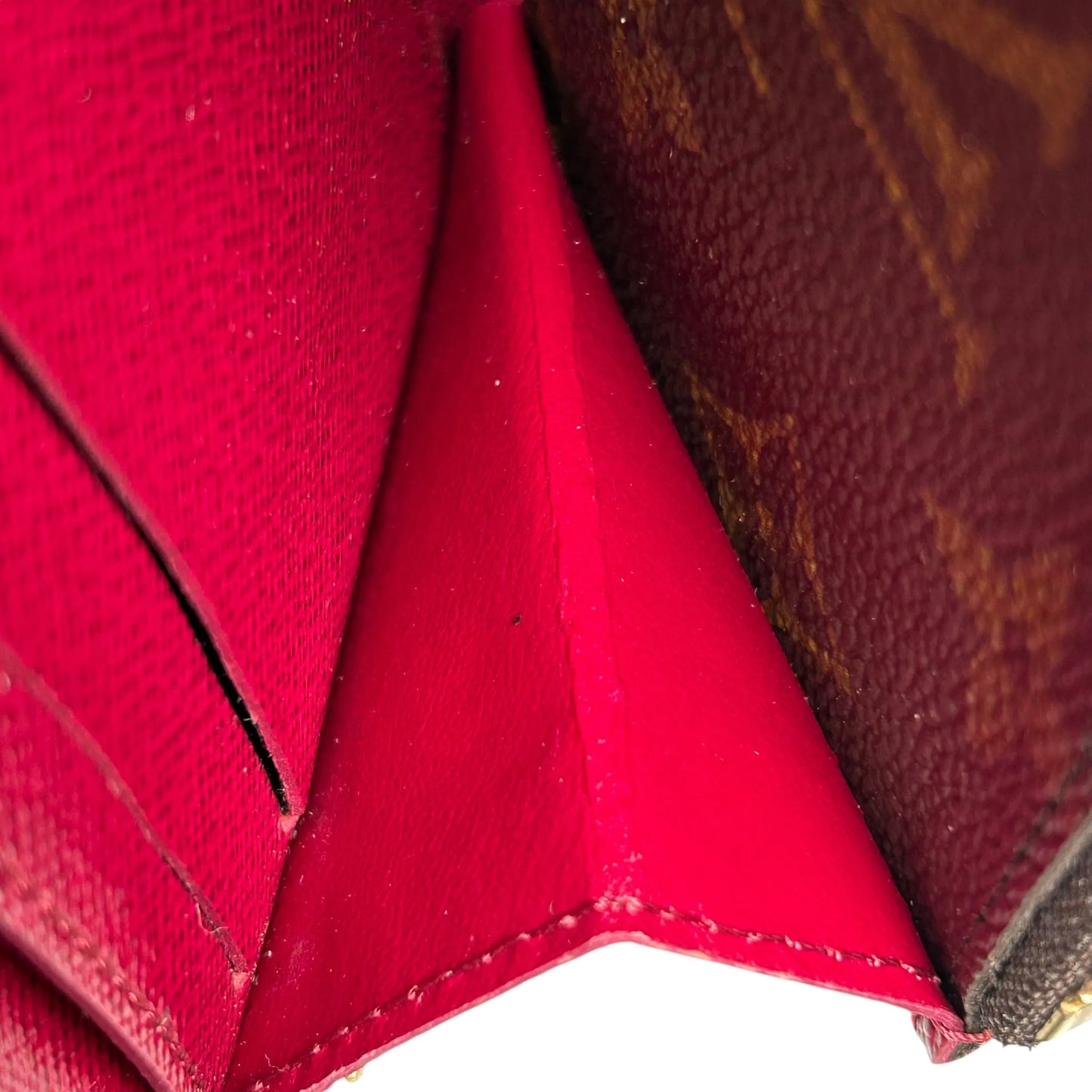 Louis Vuitton Monogram Canvas Portefeuille Clemence Fuchsia Long Wallet - Brown 