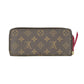 Louis Vuitton Monogram Canvas Portefeuille Clemence Fuchsia Long Wallet - Brown 