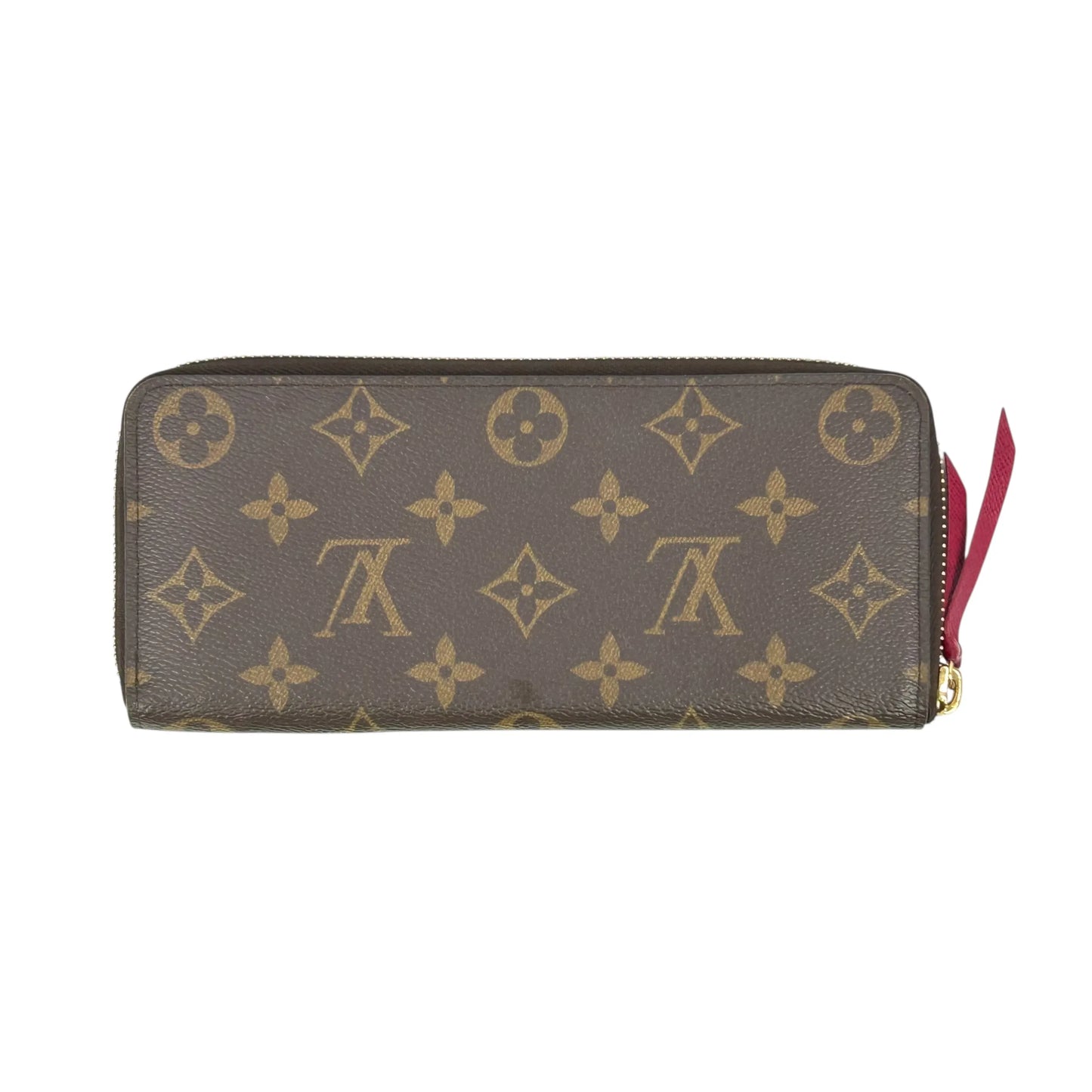 Louis Vuitton Monogram Canvas Portefeuille Clemence Fuchsia Long Wallet - Brown 