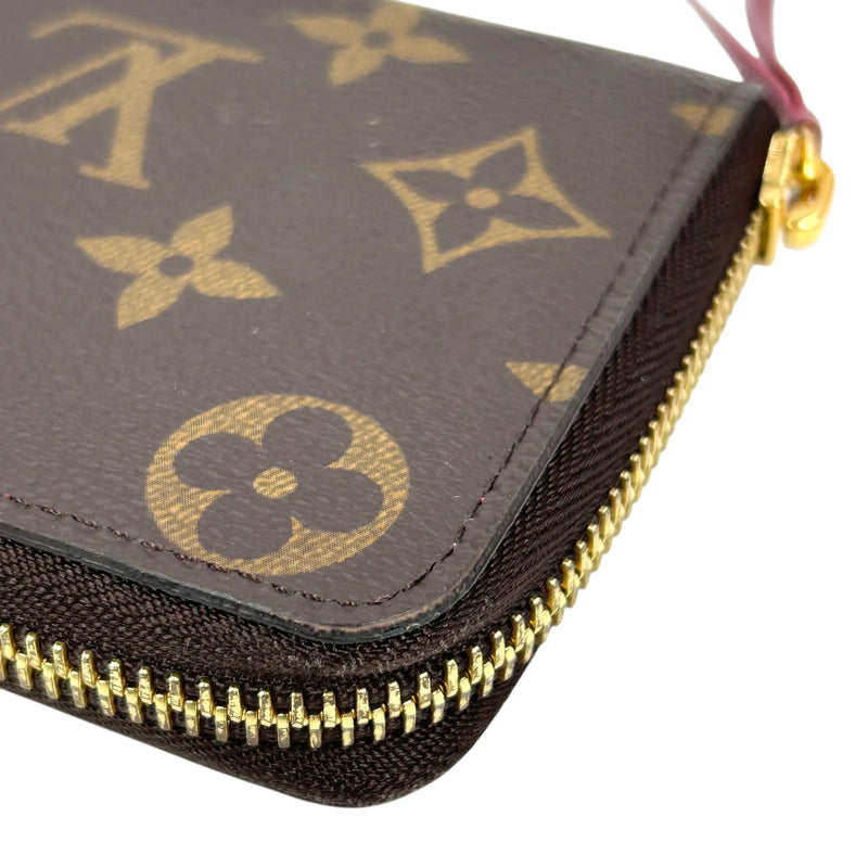 Louis Vuitton Monogram Canvas Portefeuille Clemence Fuchsia Long Wallet - Brown 