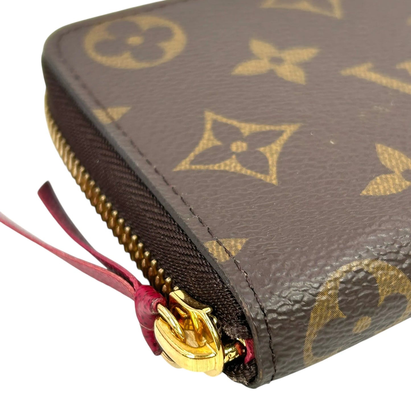 Louis Vuitton Monogram Canvas Portefeuille Clemence Fuchsia Long Wallet - Brown 