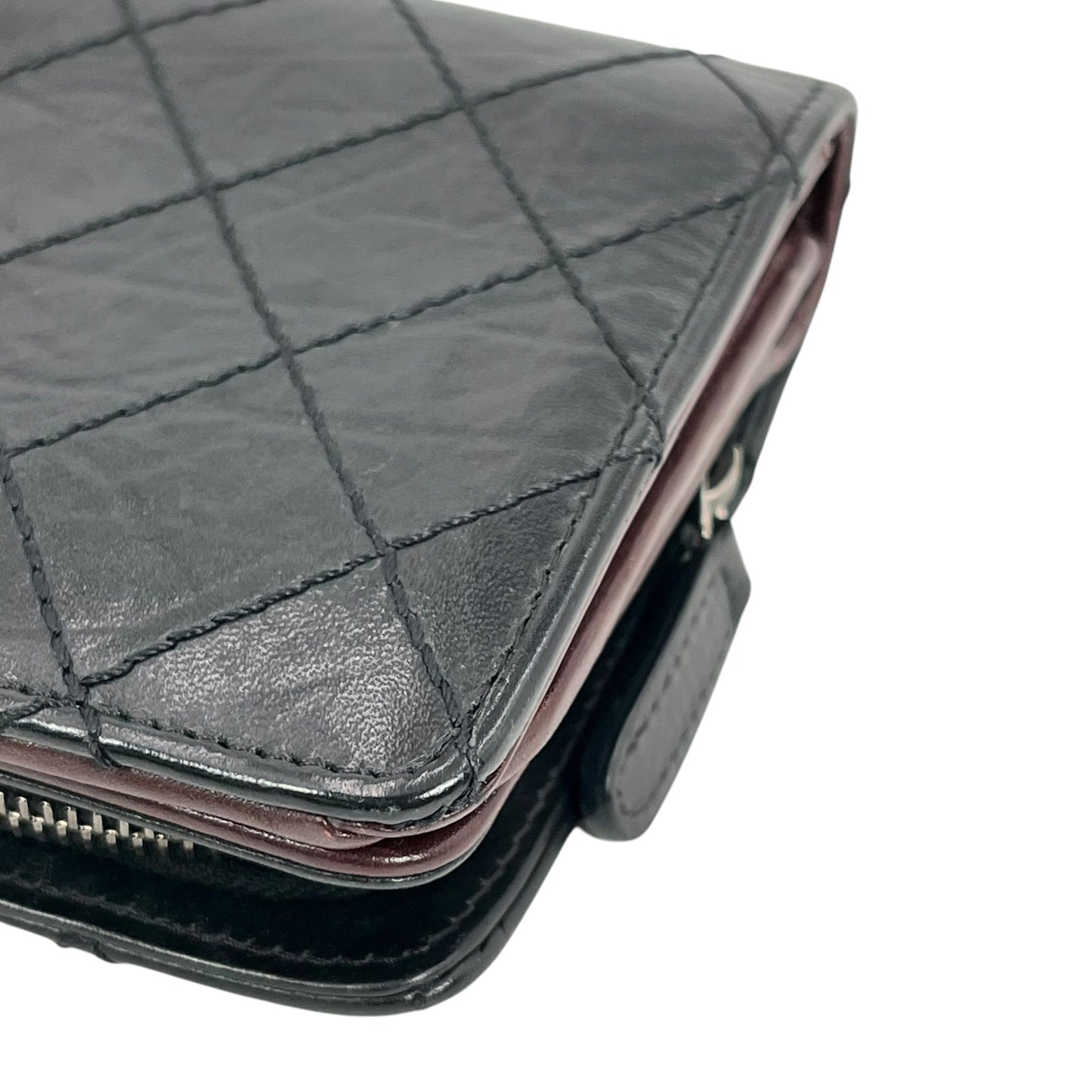 CHANEL Matelasse Quilted Leather Long Wallet - Black