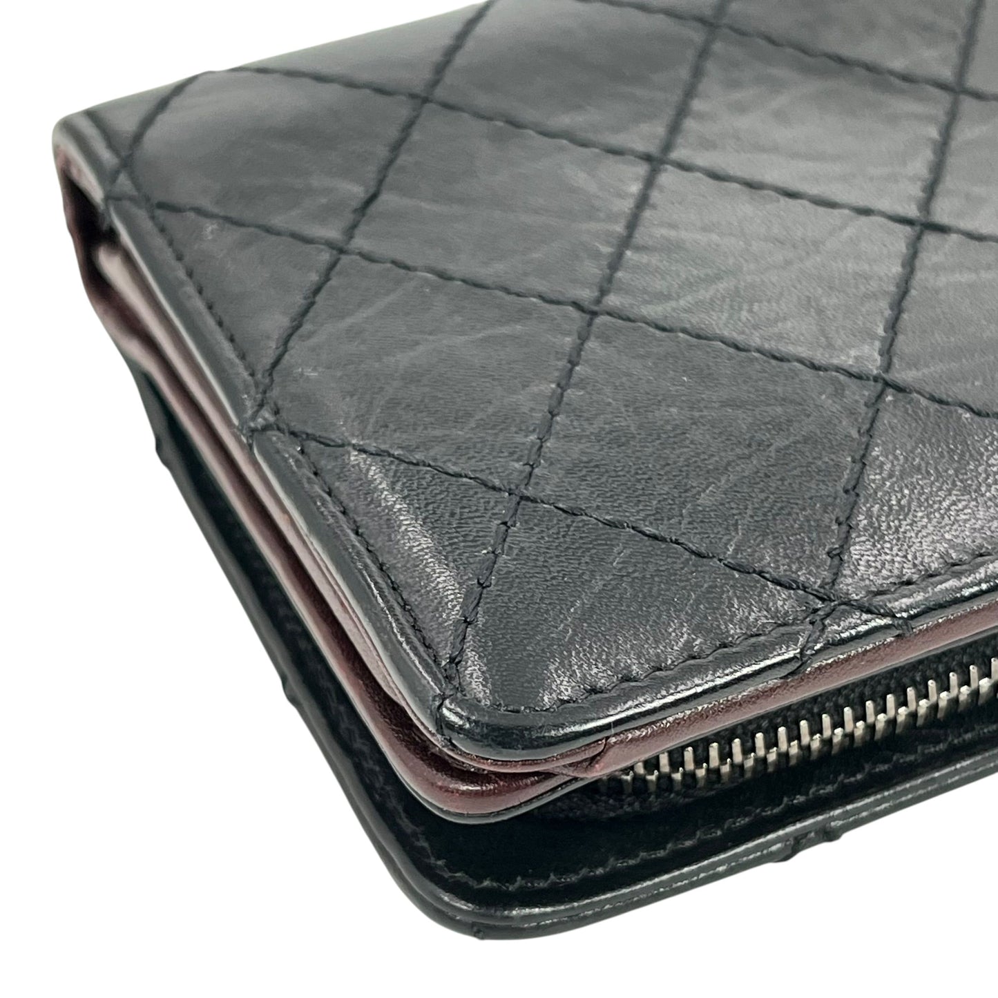 CHANEL Matelasse Quilted Leather Long Wallet - Black
