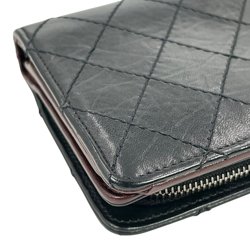 CHANEL Matelasse Quilted Leather Long Wallet - Black
