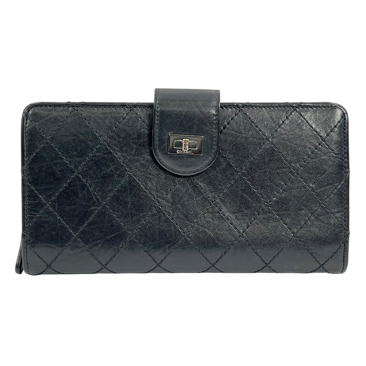 CHANEL Matelasse Quilted Leather Long Wallet - Black