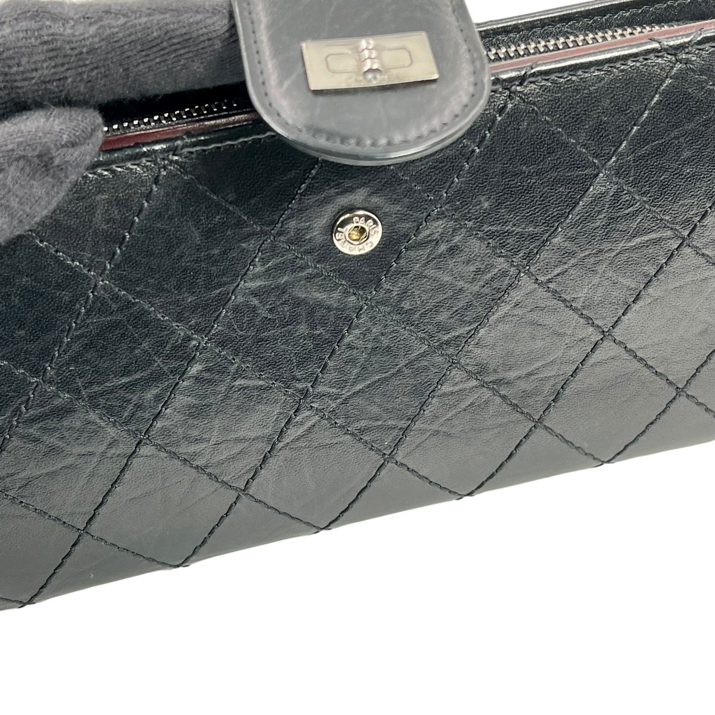 CHANEL Matelasse Quilted Leather Long Wallet - Black