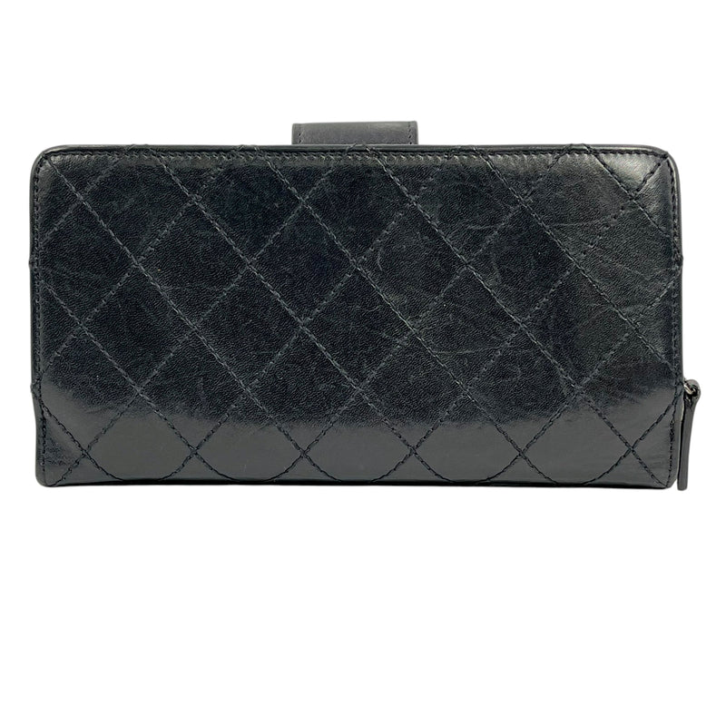 CHANEL Matelasse Quilted Leather Long Wallet - Black