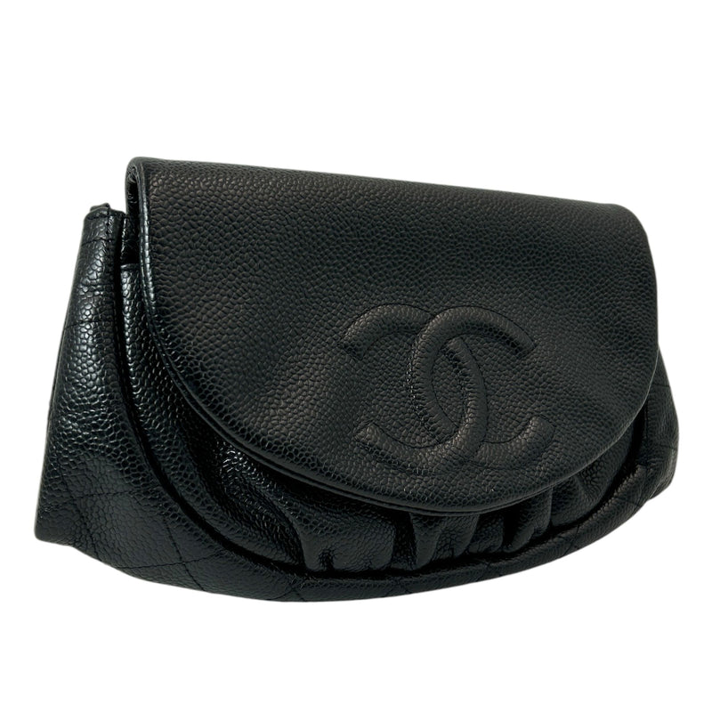 CHANEL ハーフムーン チェーンウォレット キャビアスキン_38171