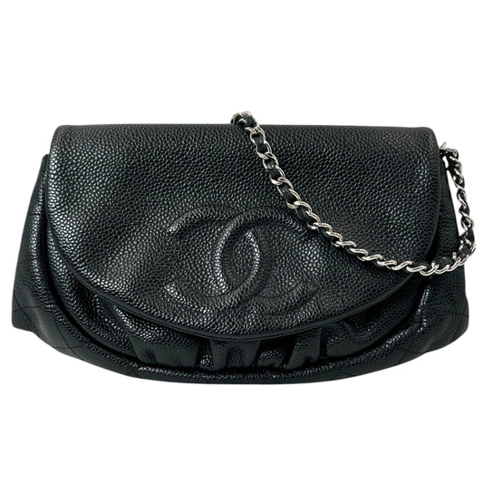 CHANEL ハーフムーン チェーンウォレット キャビアスキン