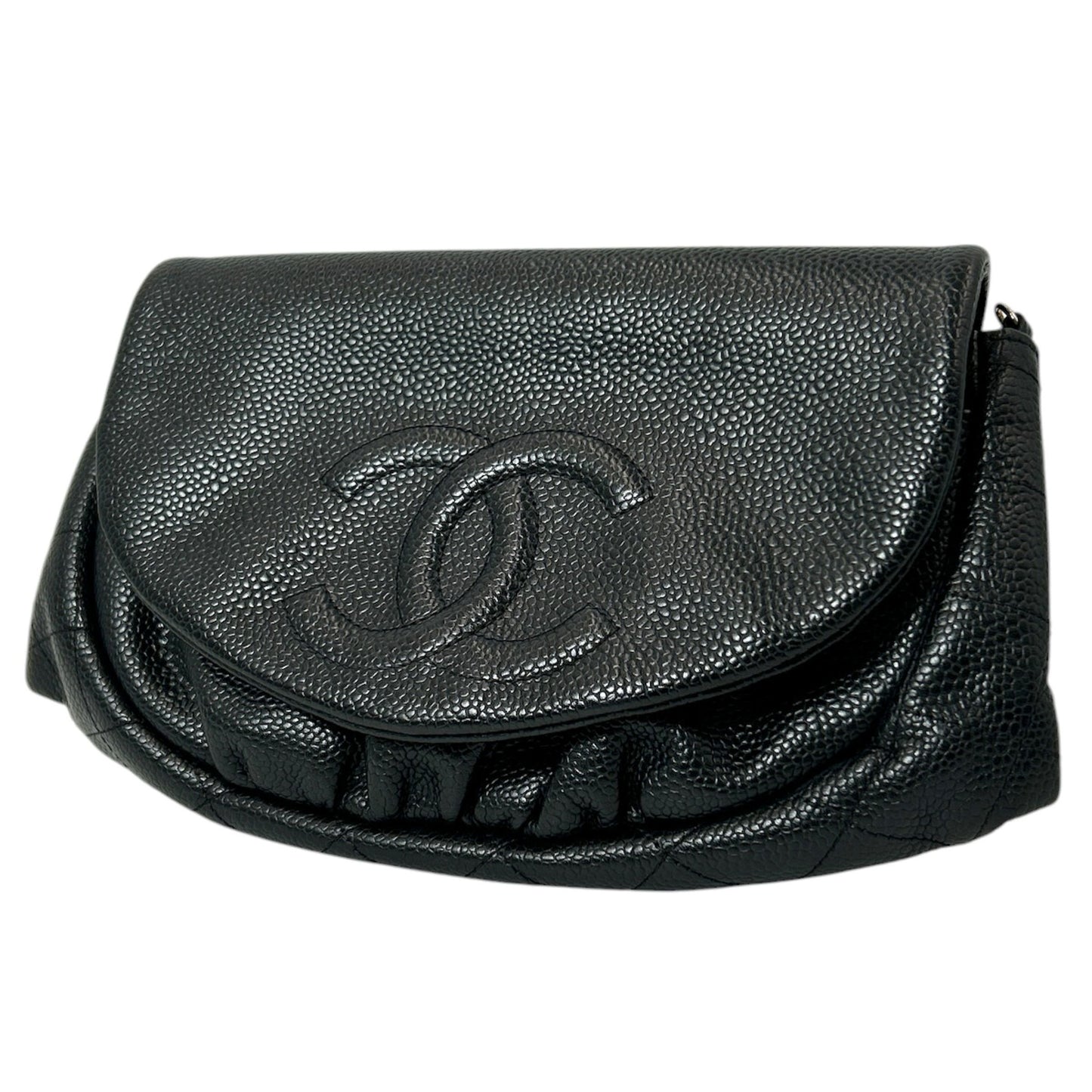 CHANEL ハーフムーン チェーンウォレット キャビアスキン_38171