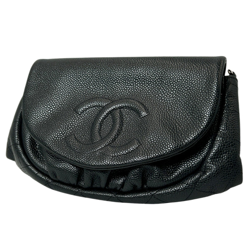 CHANEL ハーフムーン チェーンウォレット キャビアスキン_38171