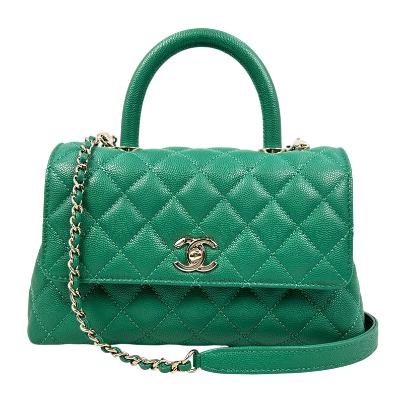 【中古】CHANEL ココハンドルXS キャビアスキン チェーンショルダー 38282