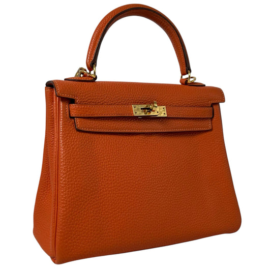 HERMES Kelly 25 Togo Handbag (Gold Hardware)