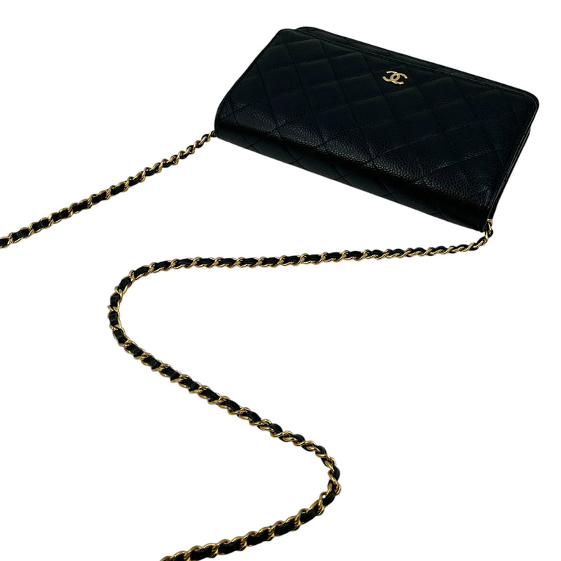 CHANEL チェーンウォレット キャビアスキン_38982