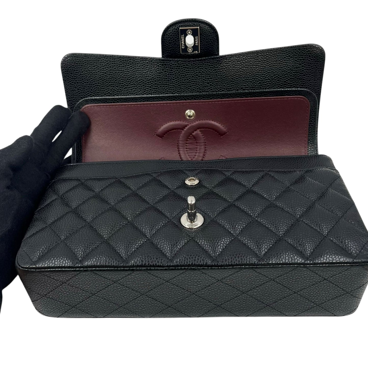 CHANEL_マトラッセ25 ダブルフラップ キャビアスキン_38994
