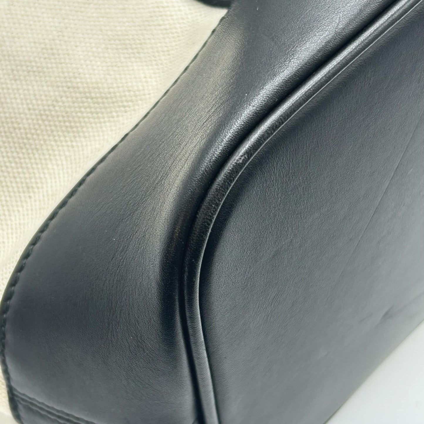 BALENCIAGA Canvas Navy Tote Bag - Cream x Black 