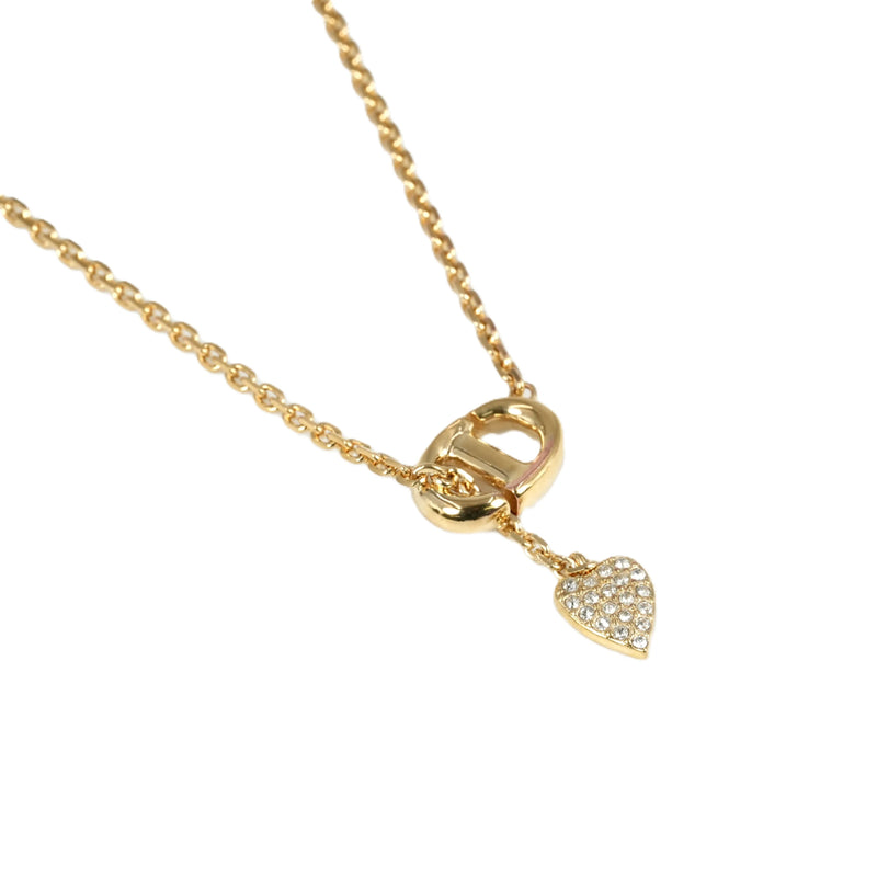 Dior CD Necklace with Crystal Heart Charm - Metal 