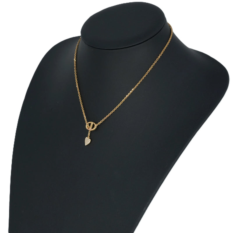 Dior CD Necklace with Crystal Heart Charm - Metal 