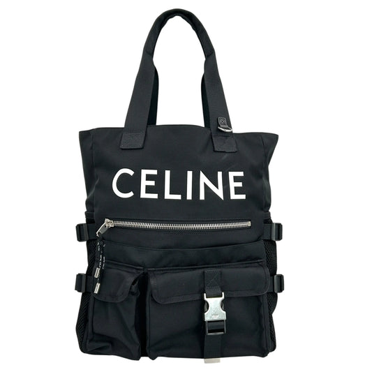 CELINE ロゴ ナイロン トートバッグ - ブラック