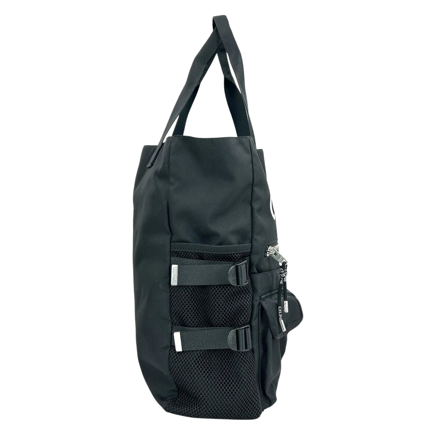 CELINE ロゴ ナイロン トートバッグ - ブラック