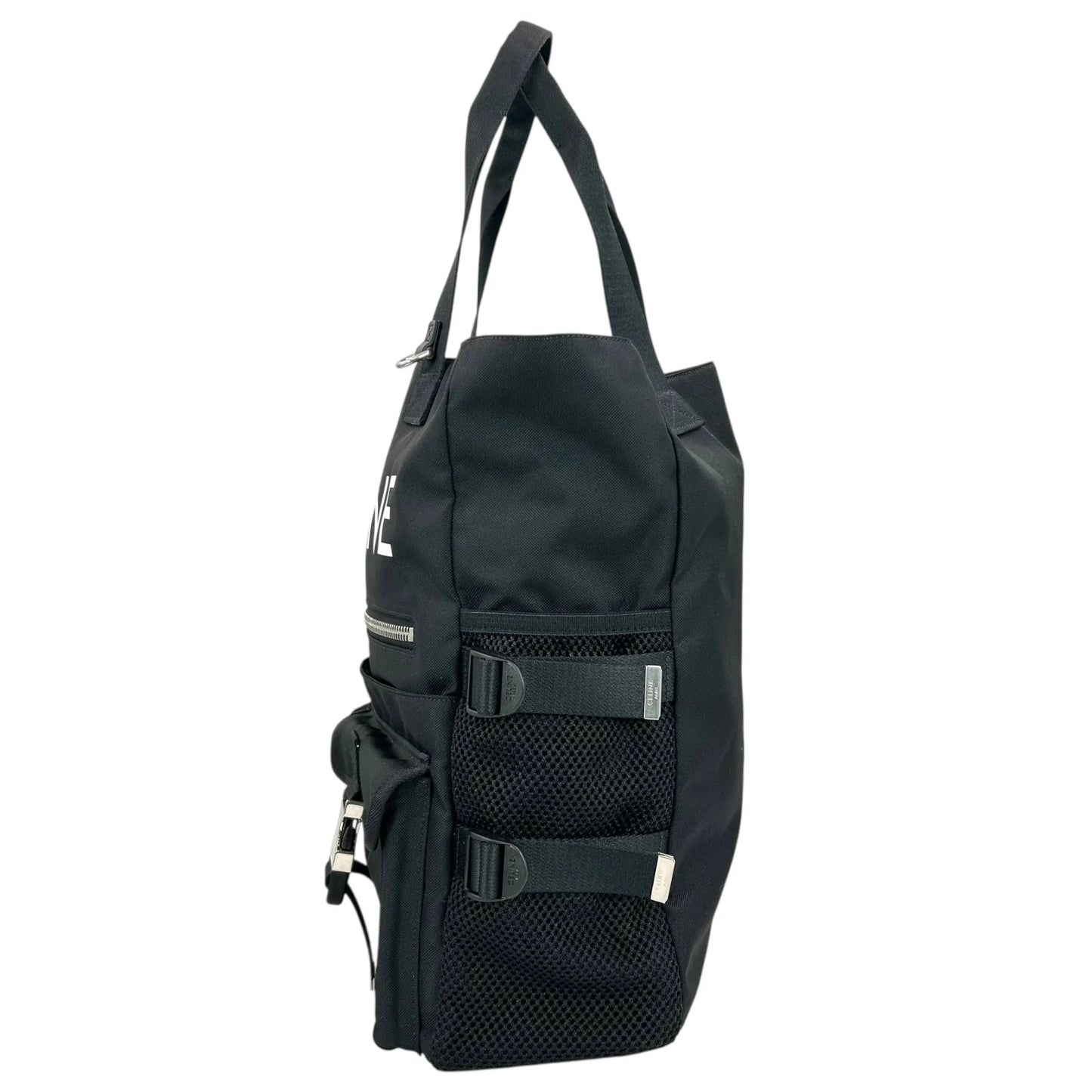 CELINE ロゴ ナイロン トートバッグ - ブラック