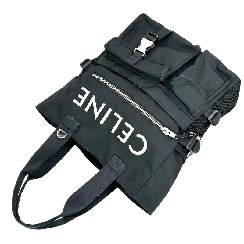 CELINE ロゴ ナイロン トートバッグ - ブラック