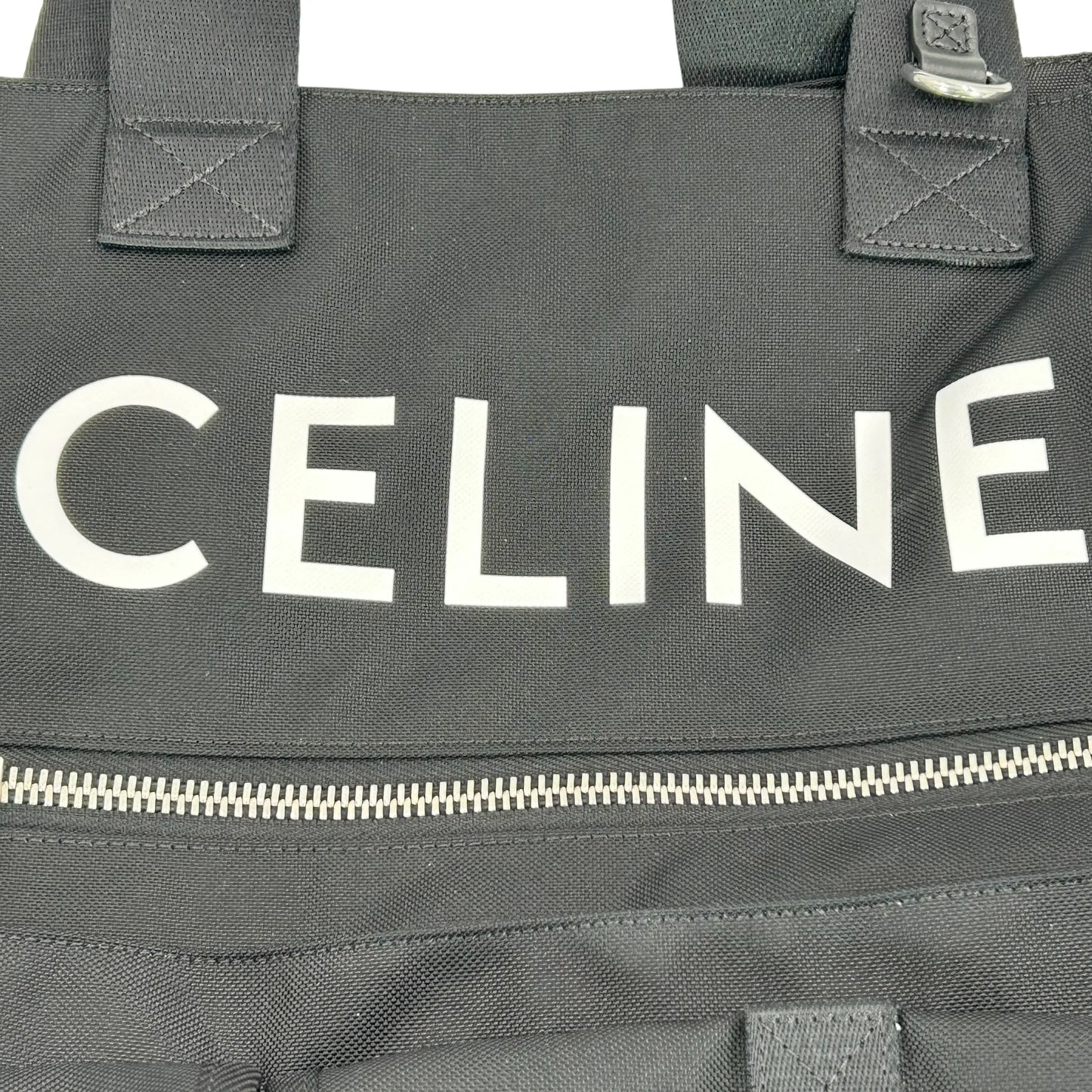 CELINE ロゴ ナイロン トートバッグ - ブラック