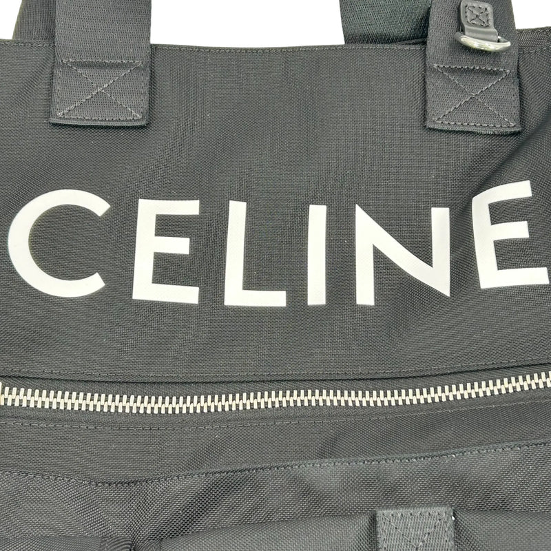 CELINE ロゴ ナイロン トートバッグ - ブラック