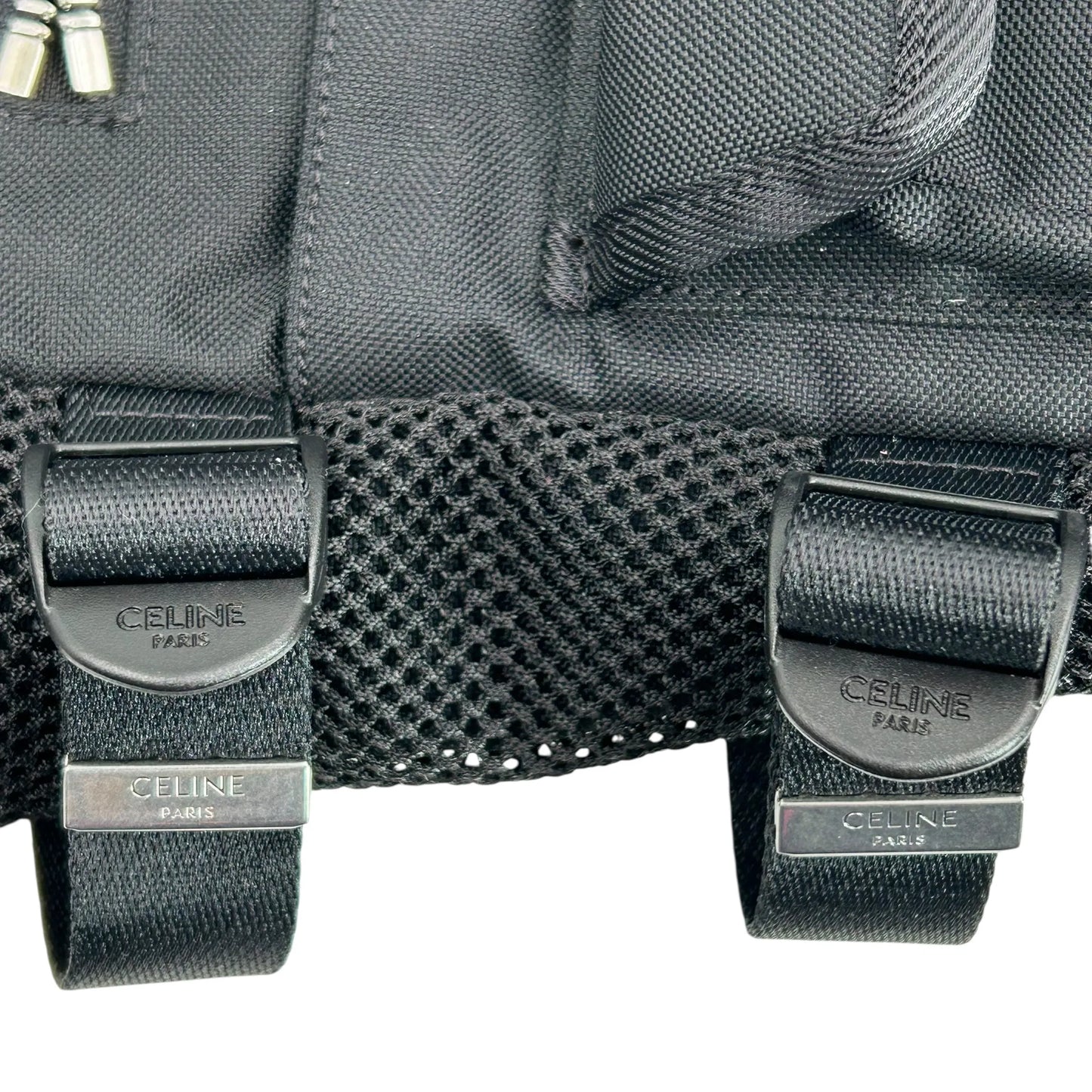 CELINE ロゴ ナイロン トートバッグ - ブラック