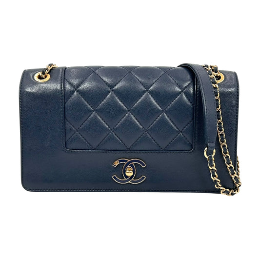 CHANEL Made Amozelle Lambskin Chain Shoulder Bag - Navy 